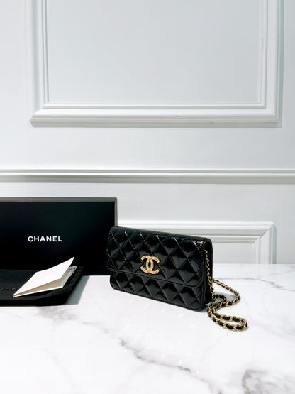 CHANEL 24B MINI WOC, Black/Gold
