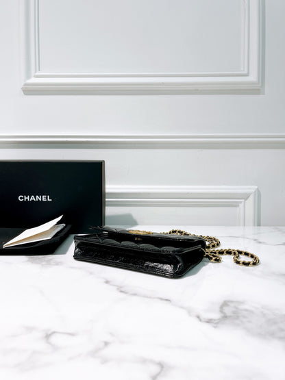 CHANEL 24B MINI WOC, Black/Gold