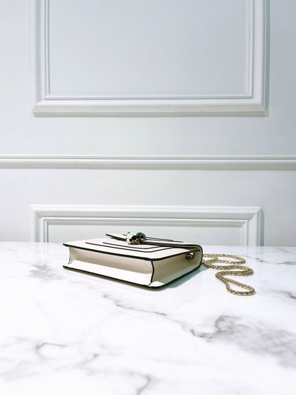 BVLGARI SERPENTI BAG, White/Gold