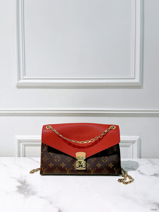 LV PALLAS CHAIN, Monogram/Red