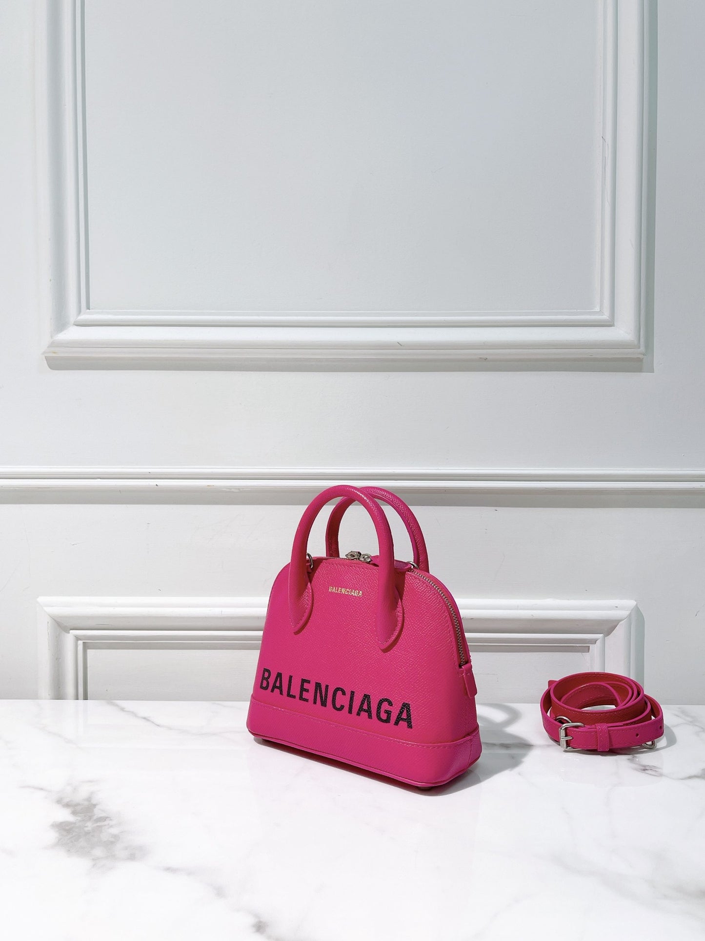 BALENCIAGA MINI VILLE, Pink/Silver
