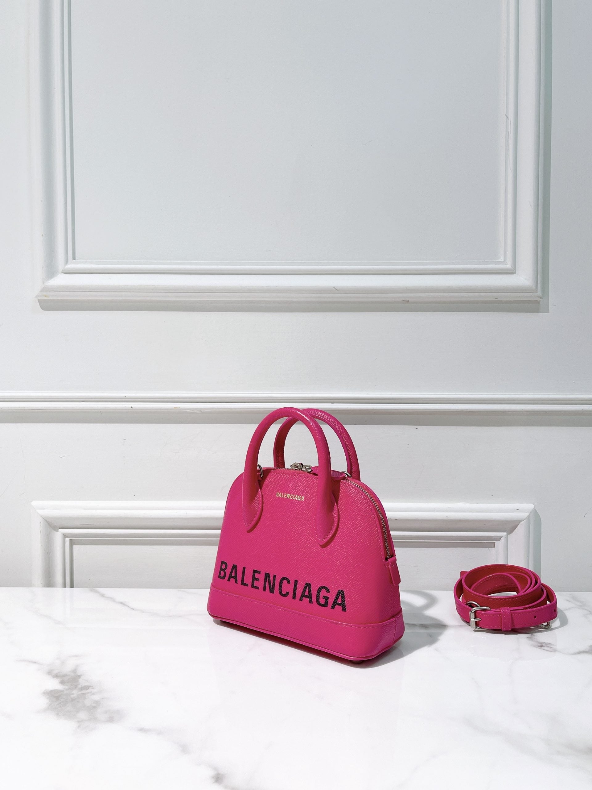 BALENCIAGA MINI VILLE, Pink/Silver