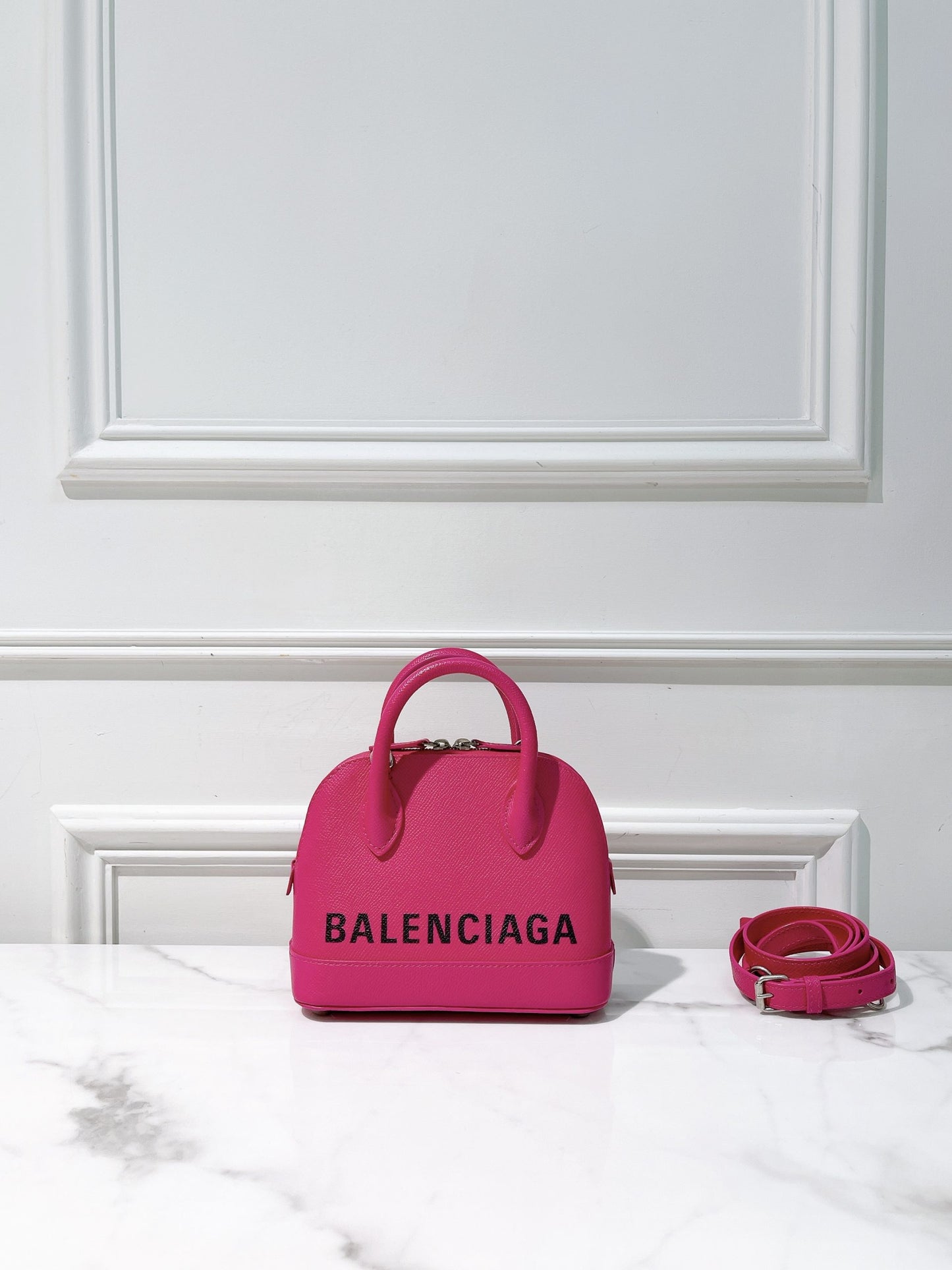 BALENCIAGA MINI VILLE, Pink/Silver