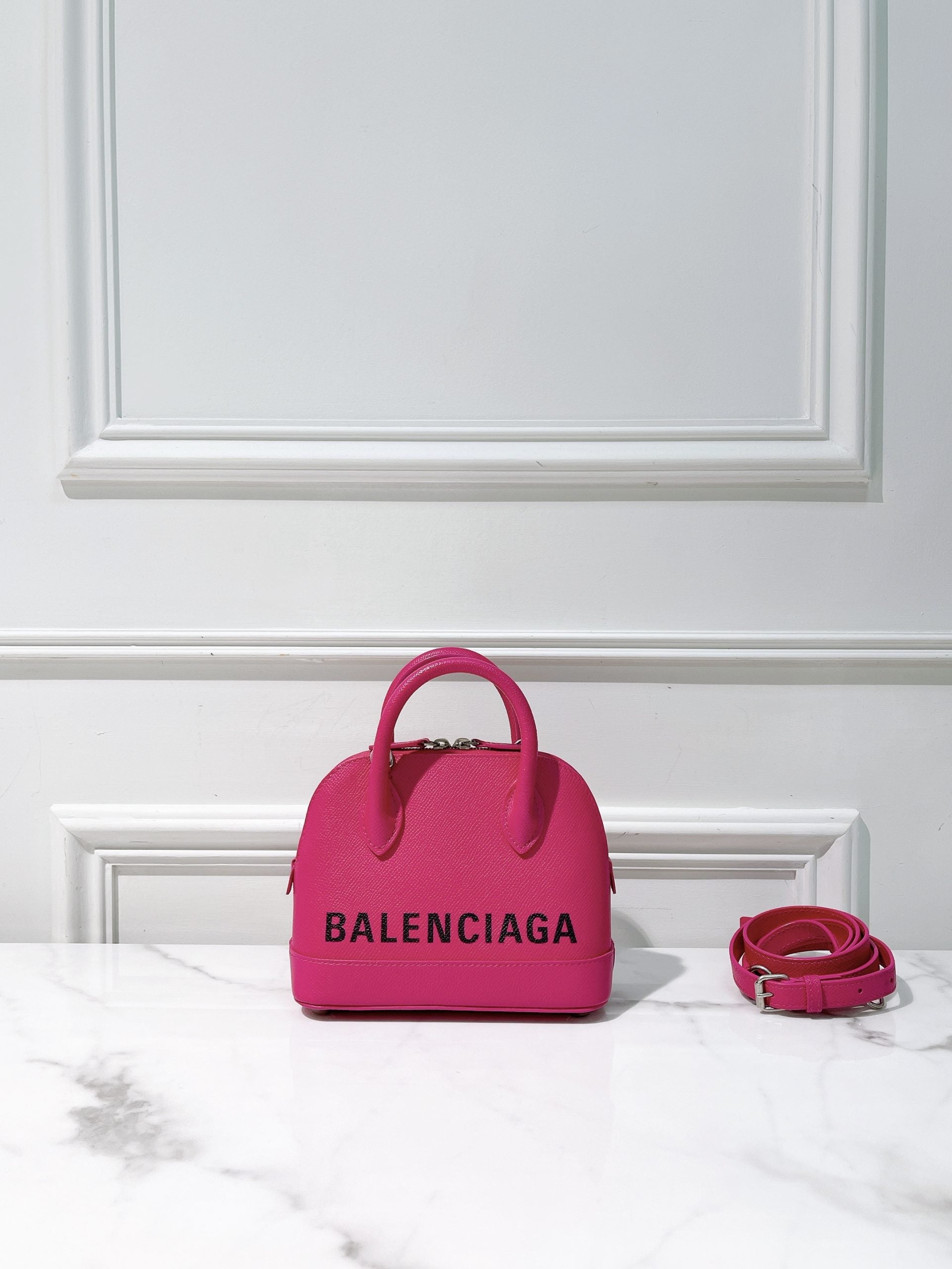 BALENCIAGA MINI VILLE, Pink/Silver