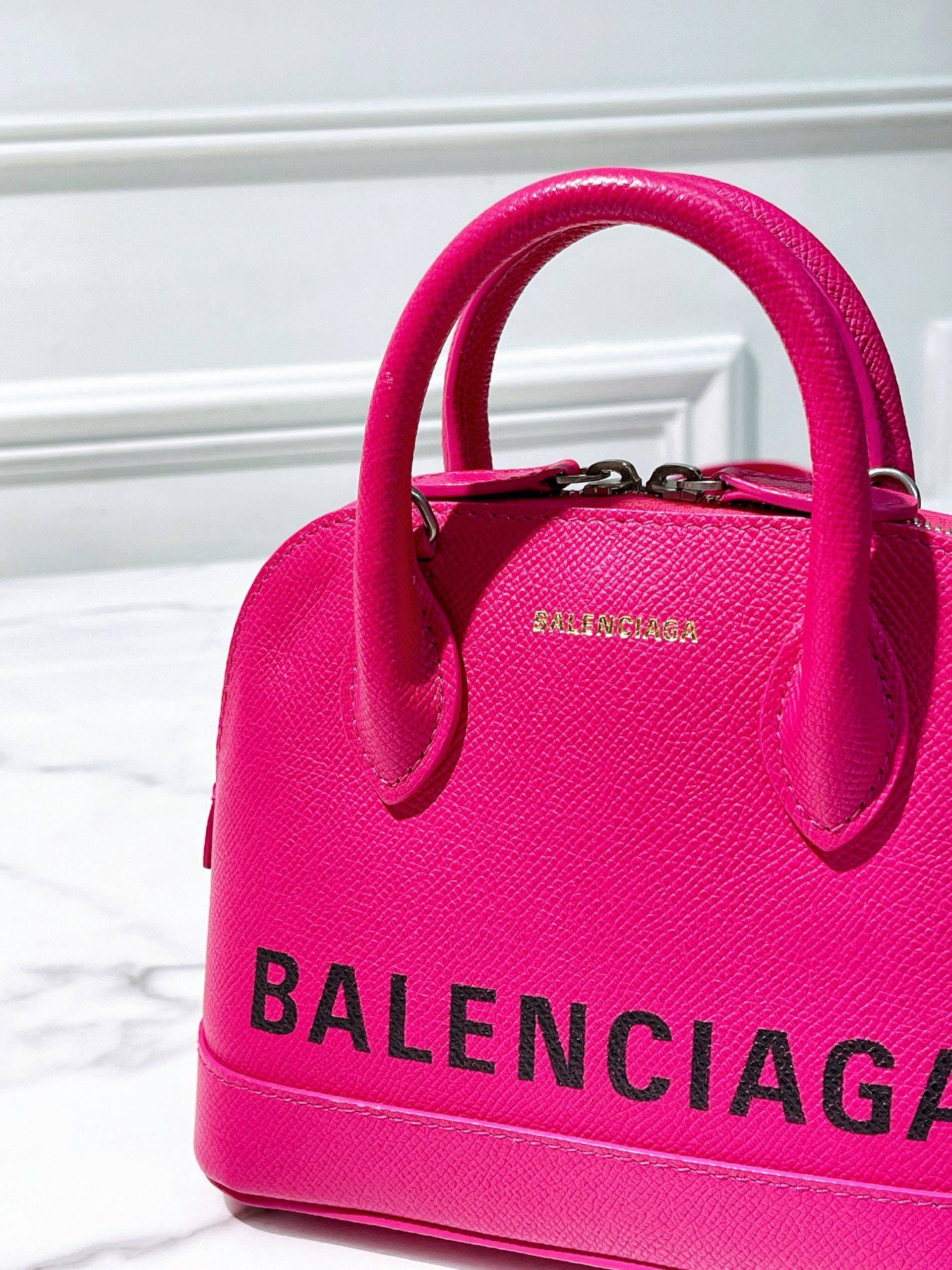 BALENCIAGA MINI VILLE, Pink/Silver