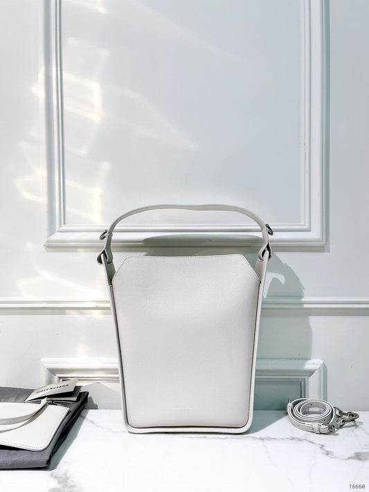 BALENCIAGA TOOL 2.0 SMALL TOTE, White/Silver