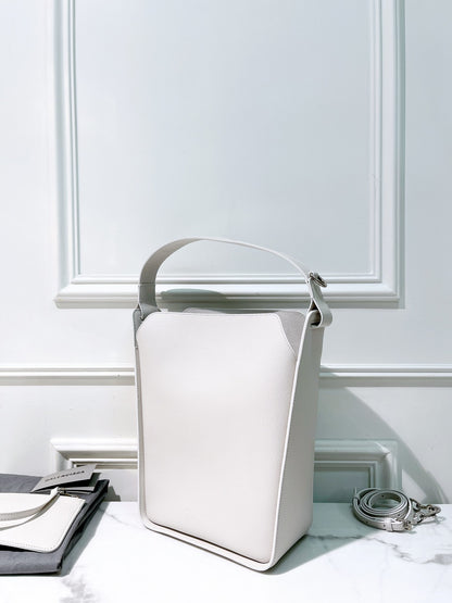 BALENCIAGA TOOL 2.0 SMALL TOTE, White/Silver