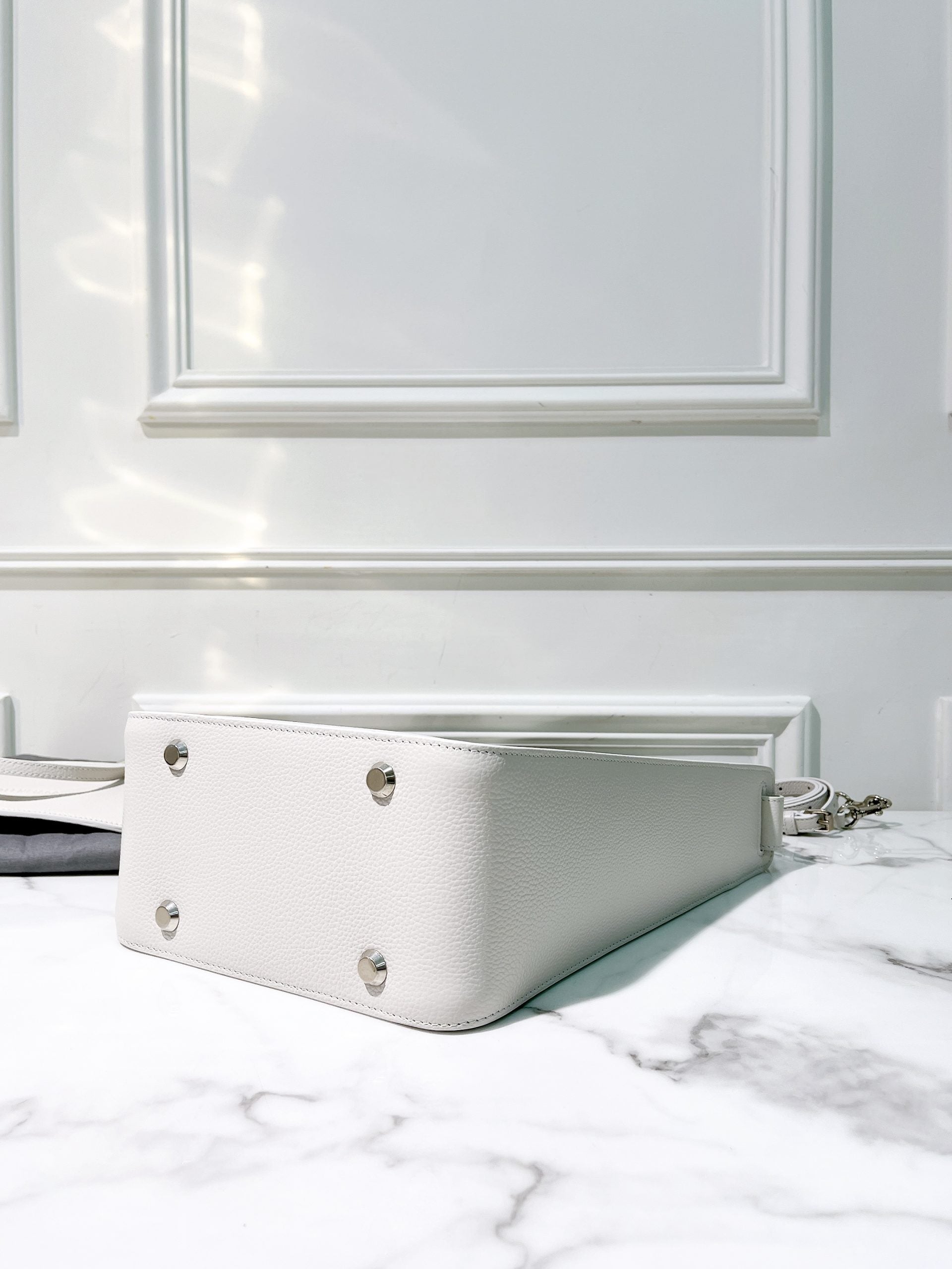 BALENCIAGA TOOL 2.0 SMALL TOTE, White/Silver