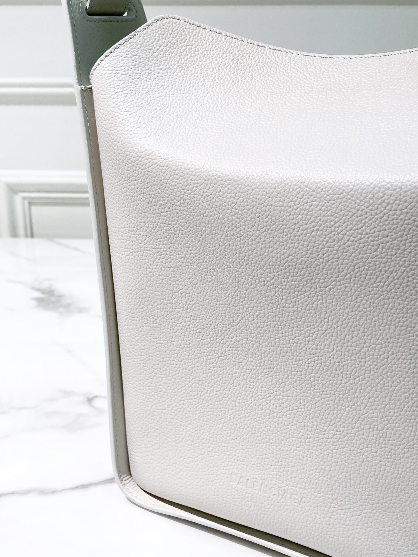 BALENCIAGA TOOL 2.0 SMALL TOTE, White/Silver