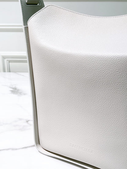 BALENCIAGA TOOL 2.0 SMALL TOTE, White/Silver