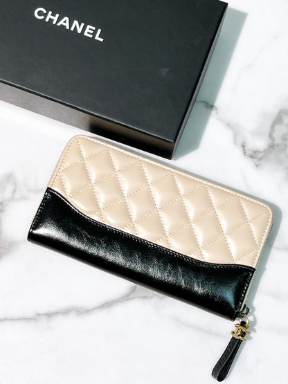 CHANEL WALLET, Beige/Black
