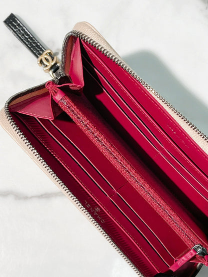 CHANEL WALLET, Beige/Black