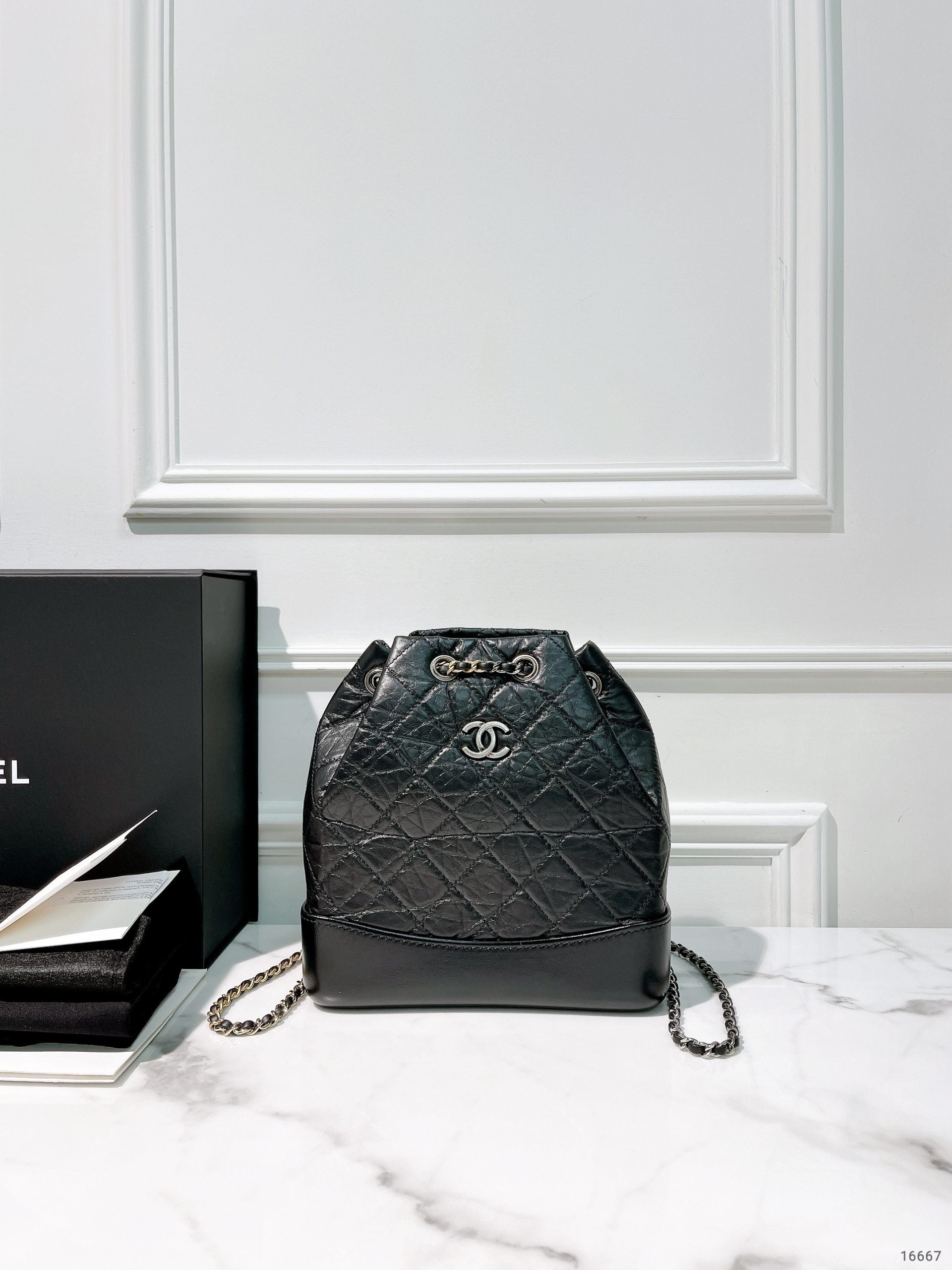 CHANEL GABRIELLE BACKPACK, Black/Silver