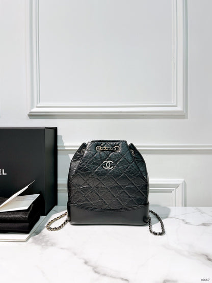 CHANEL GABRIELLE BACKPACK, Black/Silver