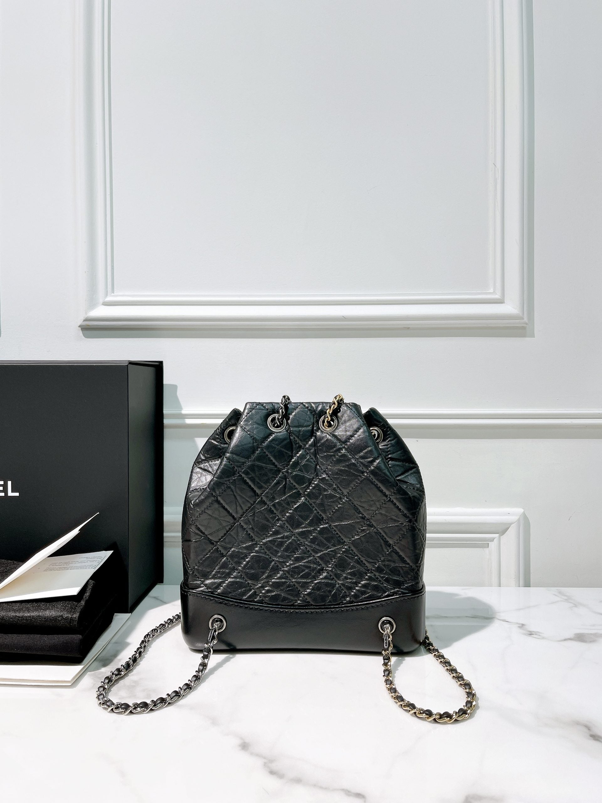 CHANEL GABRIELLE BACKPACK, Black/Silver