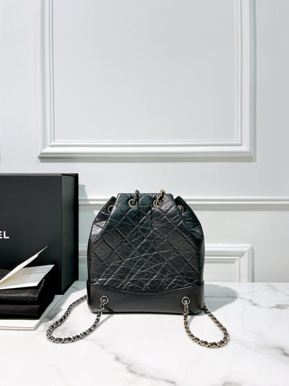 CHANEL GABRIELLE BACKPACK, Black/Silver