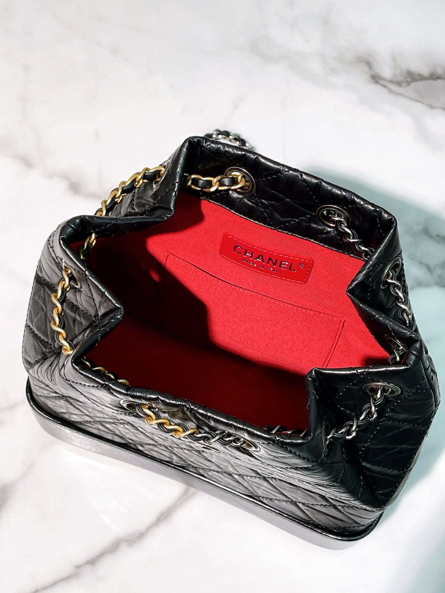 CHANEL GABRIELLE BACKPACK, Black/Silver