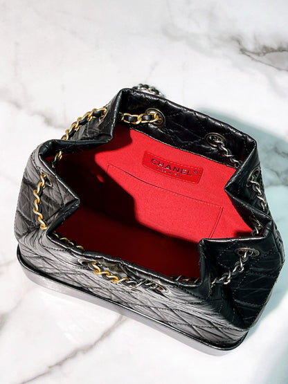 CHANEL GABRIELLE BACKPACK, Black/Silver