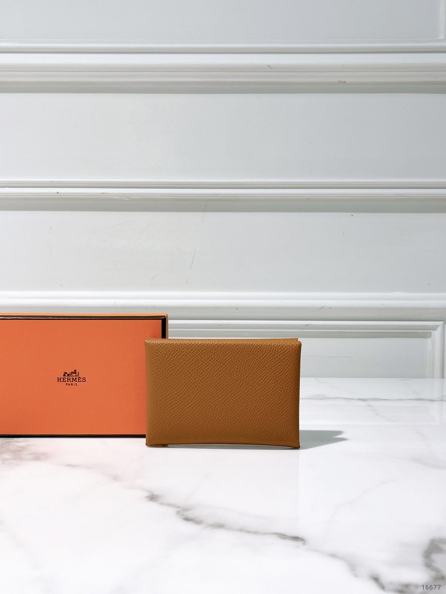 HERMES CALVI DUO CARD HOLDER, Gold/Silver