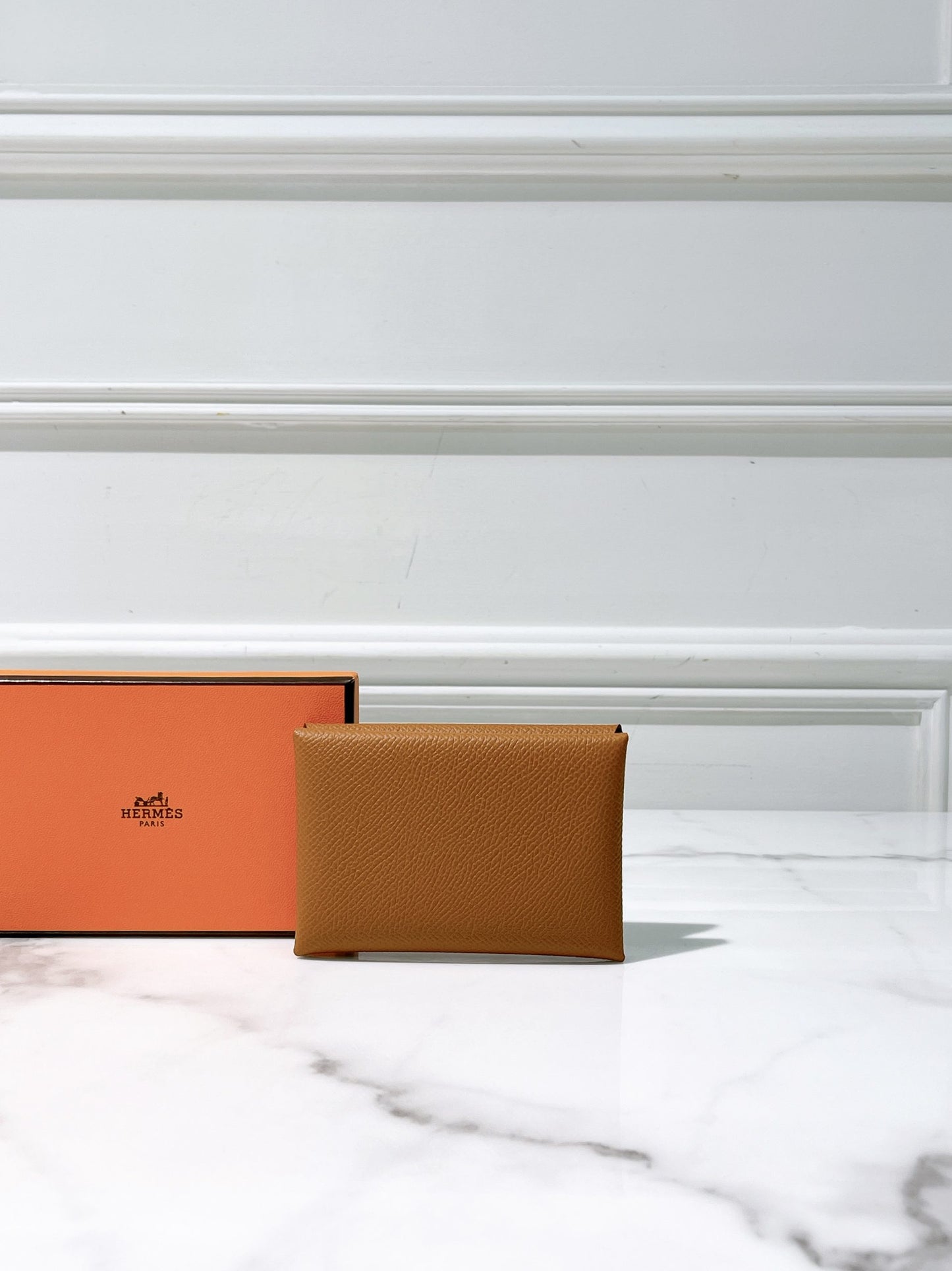 HERMES CALVI DUO CARD HOLDER, Gold/Silver