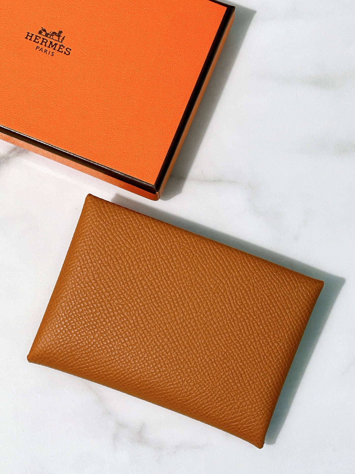 HERMES CALVI DUO CARD HOLDER, Gold/Silver