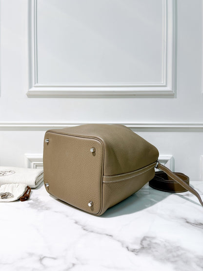 HERMES PICOTIN 22, Etoupe/Silver