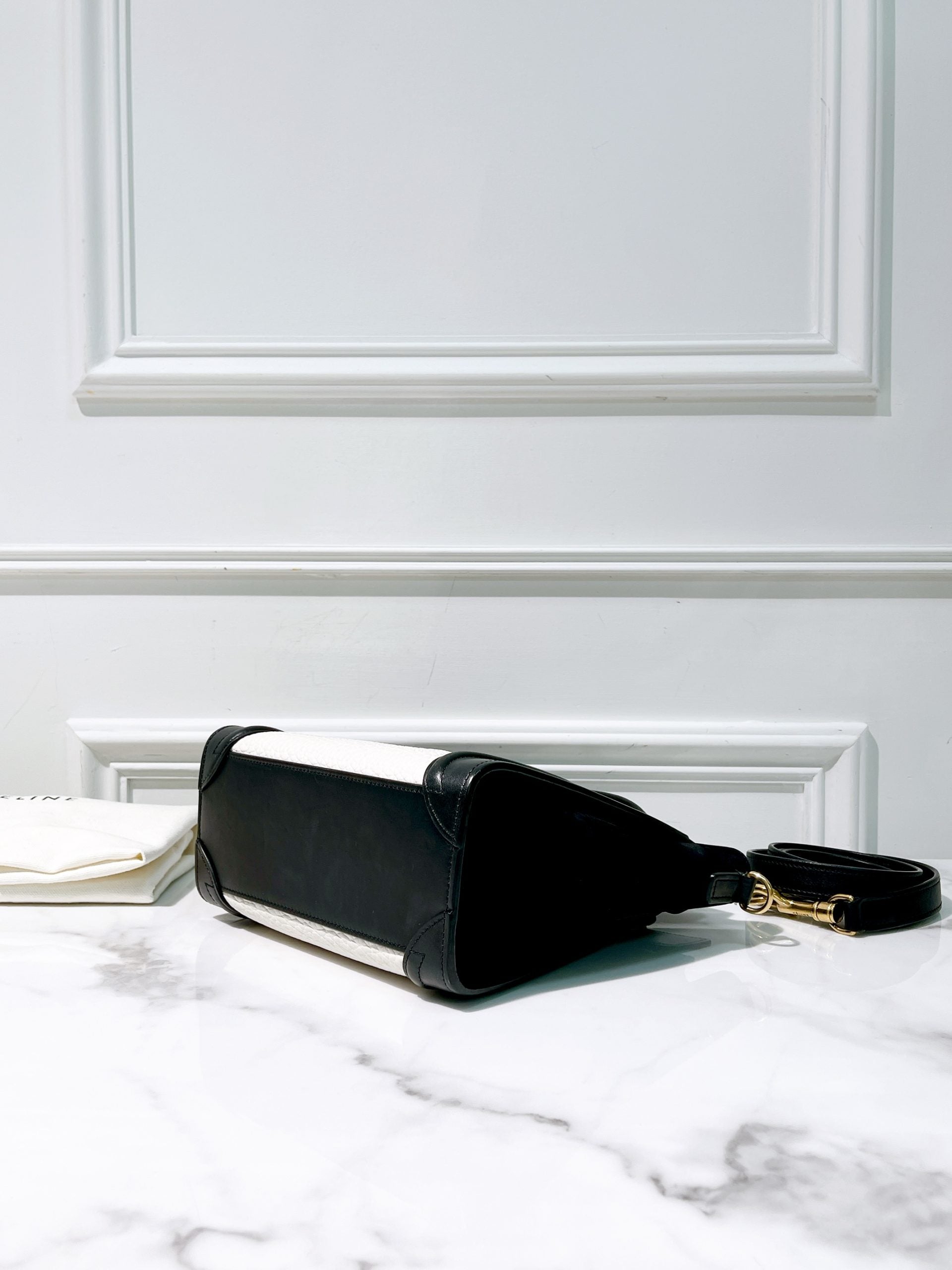 CELINE NANO LUGGAGE, Black/White