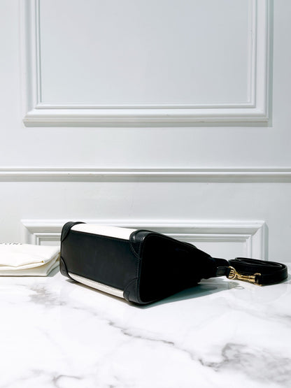 CELINE NANO LUGGAGE, Black/White