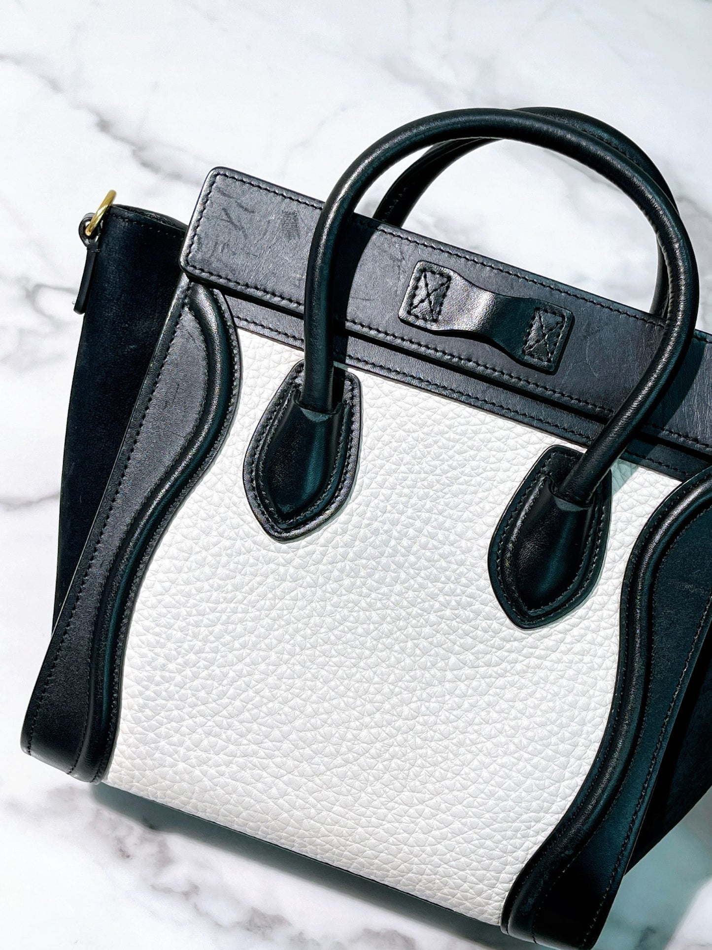 CELINE NANO LUGGAGE, Black/White