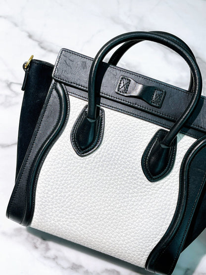CELINE NANO LUGGAGE, Black/White