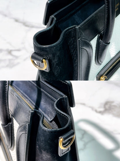 CELINE NANO LUGGAGE, Black/White