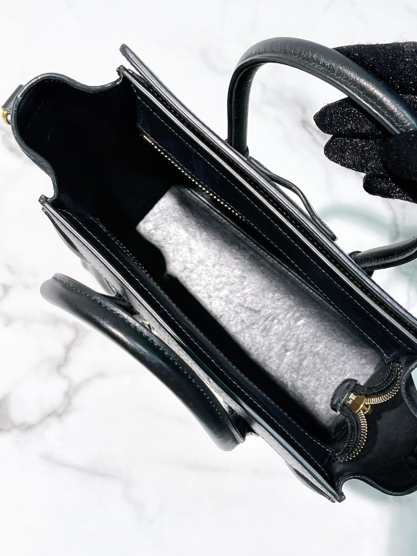 CELINE NANO LUGGAGE, Black/White