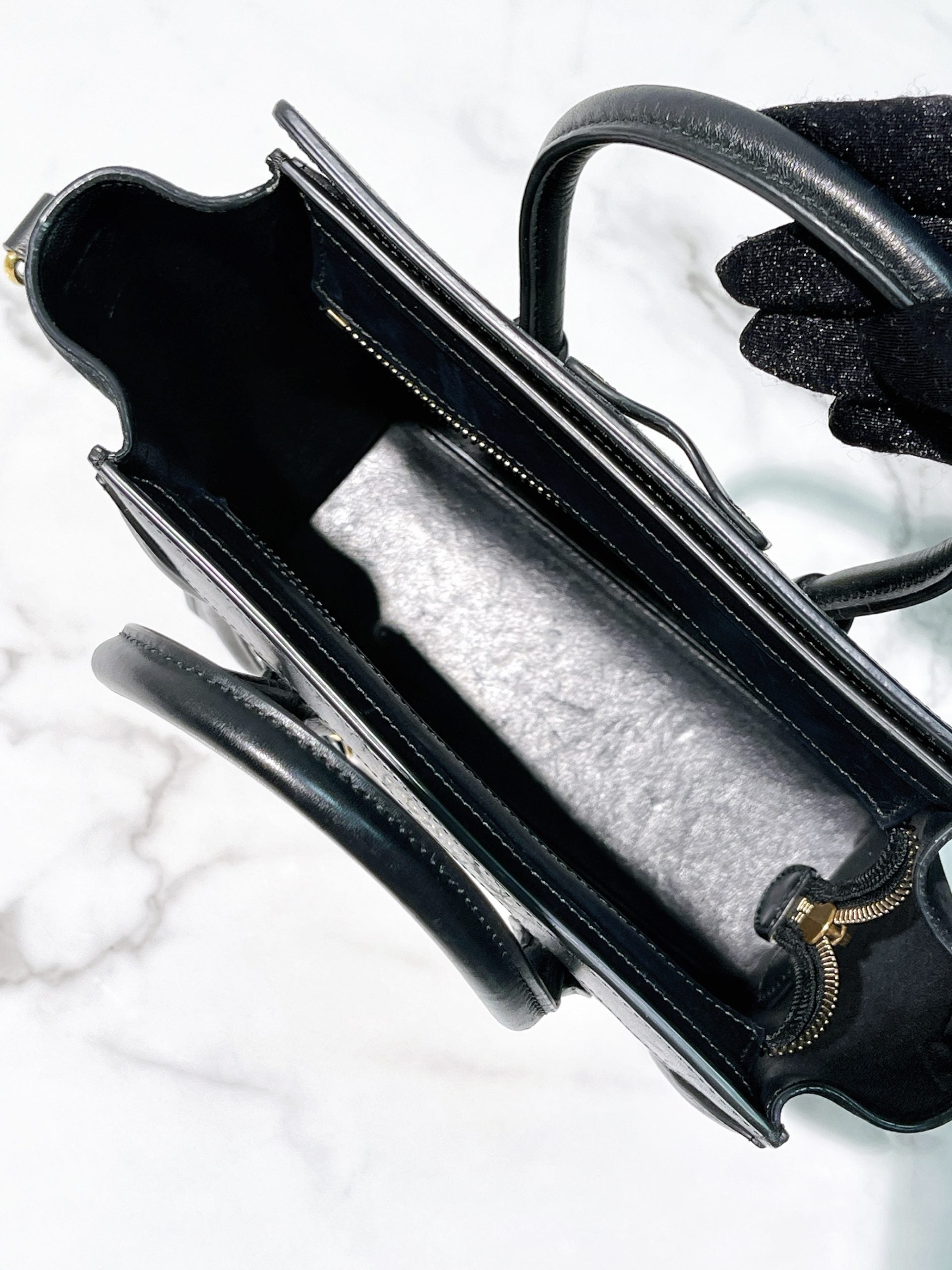 CELINE NANO LUGGAGE, Black/White