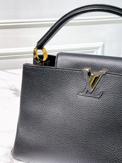 LV CAPUCINES GM, Black/Gold