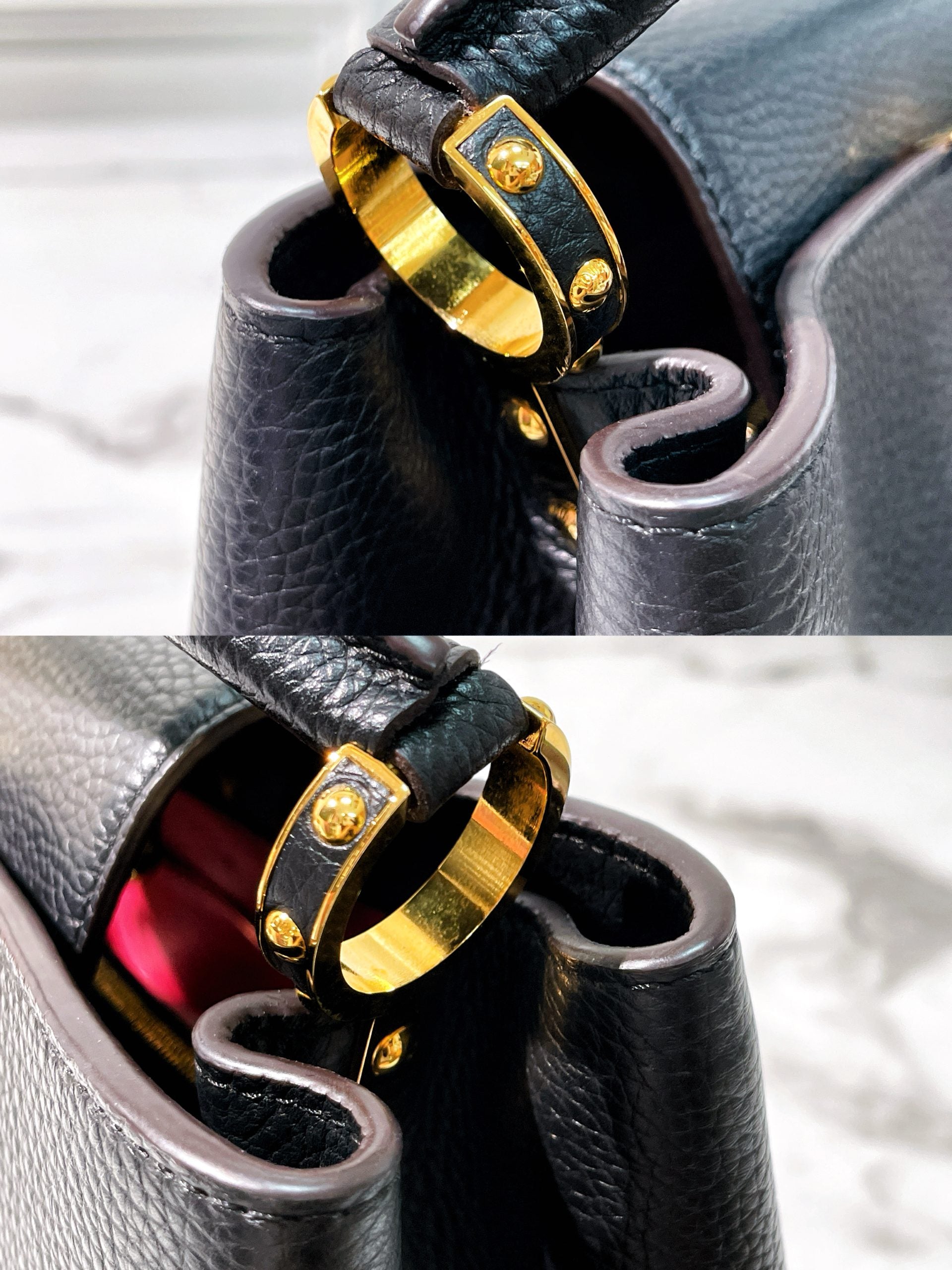 LV CAPUCINES GM, Black/Gold