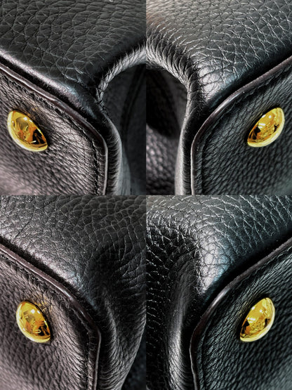 LV CAPUCINES GM, Black/Gold