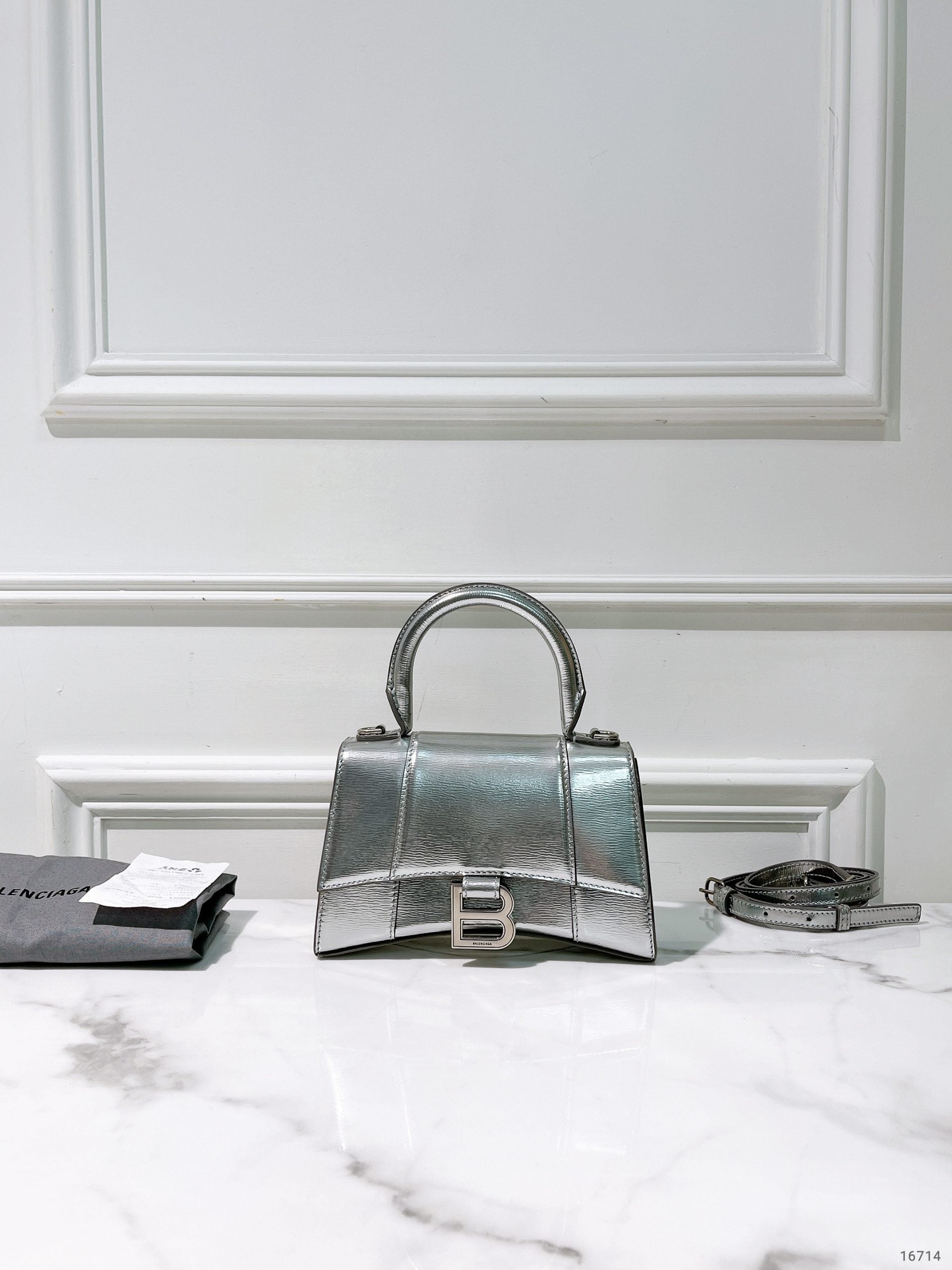 BALENCIAGA HOURGLASS XS, Silver