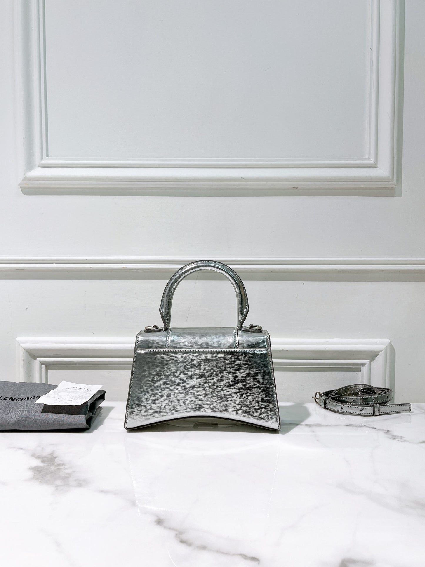BALENCIAGA HOURGLASS XS, Silver