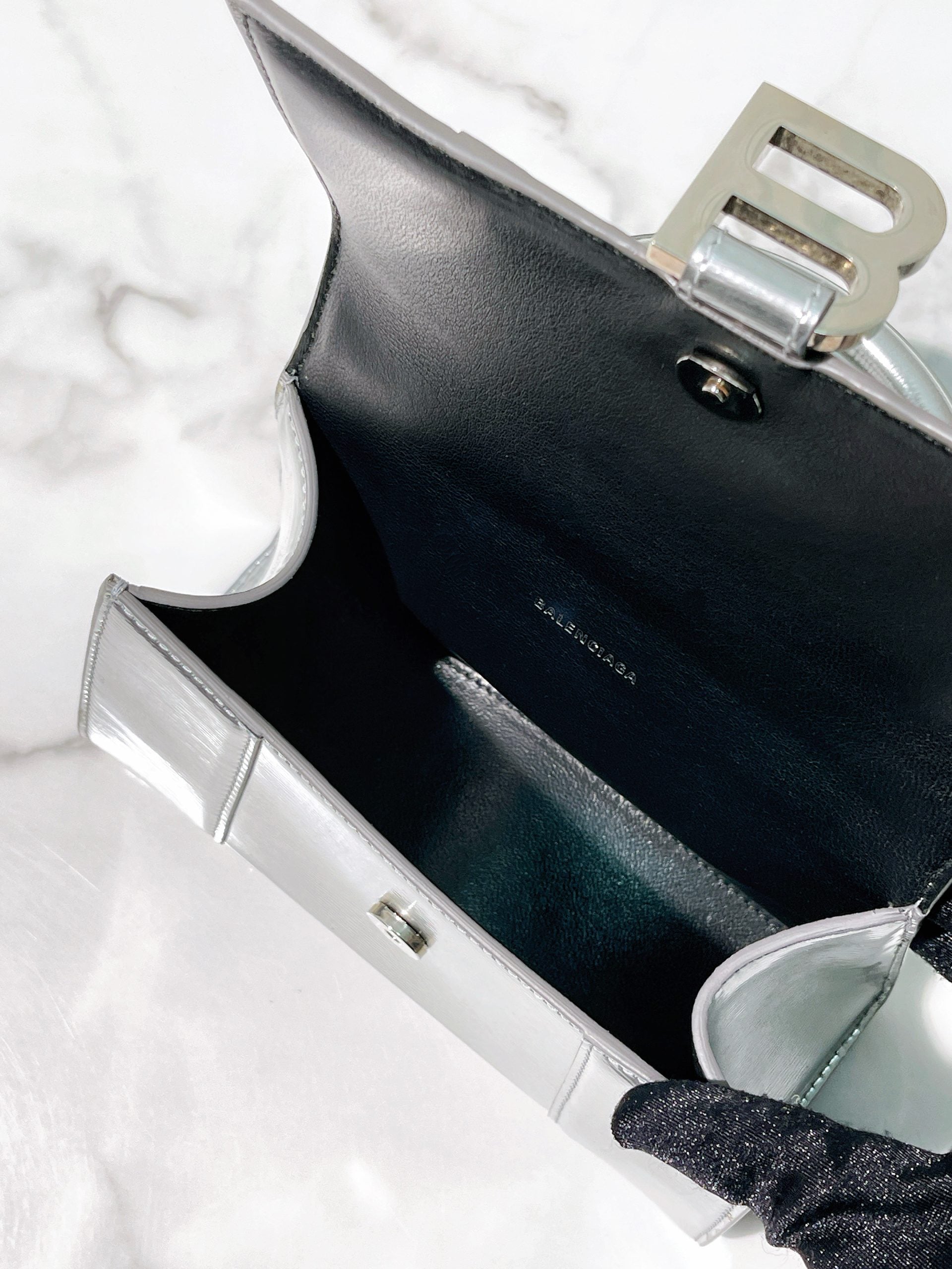 BALENCIAGA HOURGLASS XS, Silver