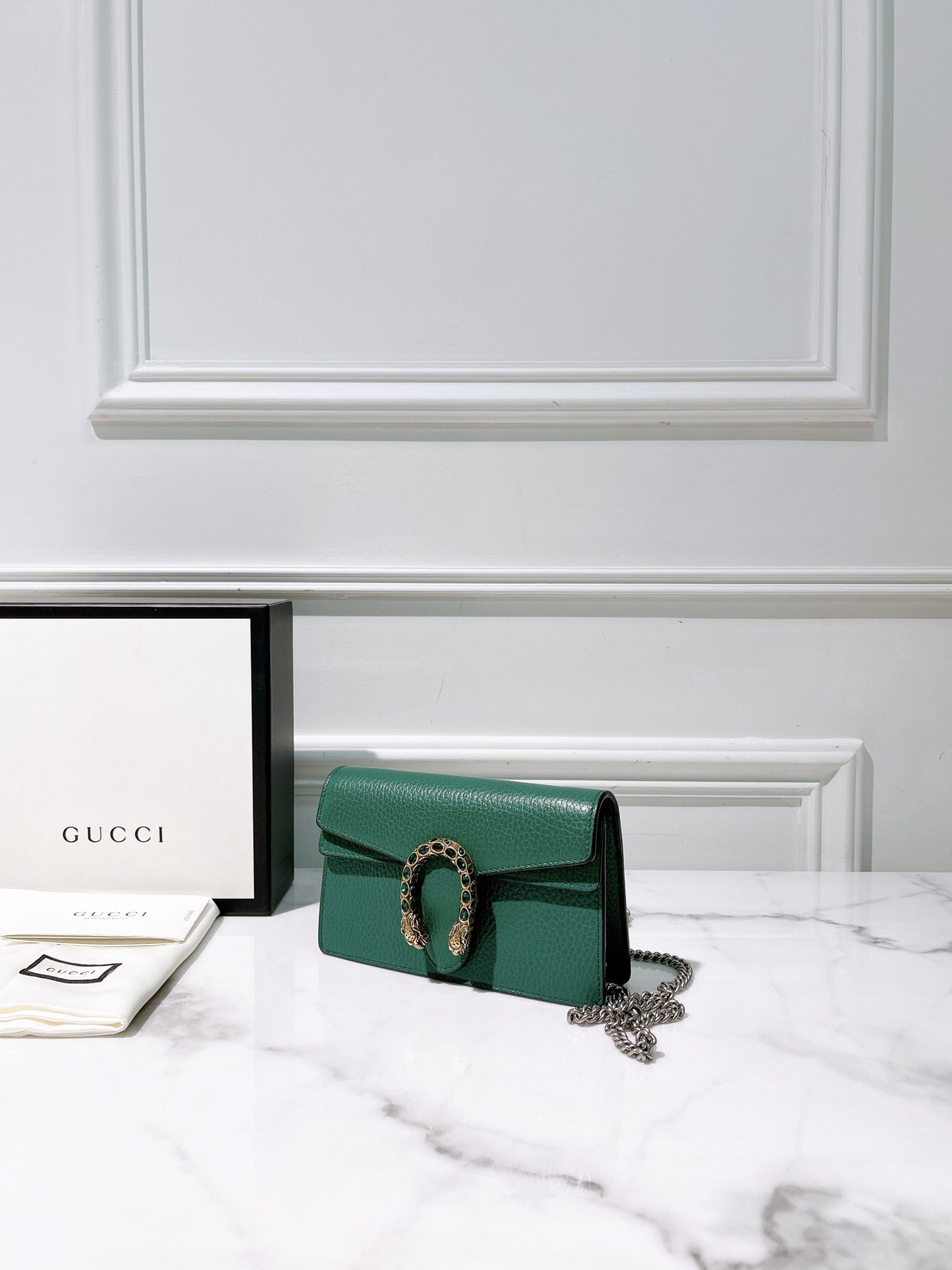 GUCCI SUPERMINI DIONYSUS, Green/Silver