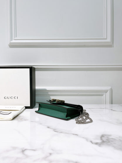 GUCCI SUPERMINI DIONYSUS, Green/Silver