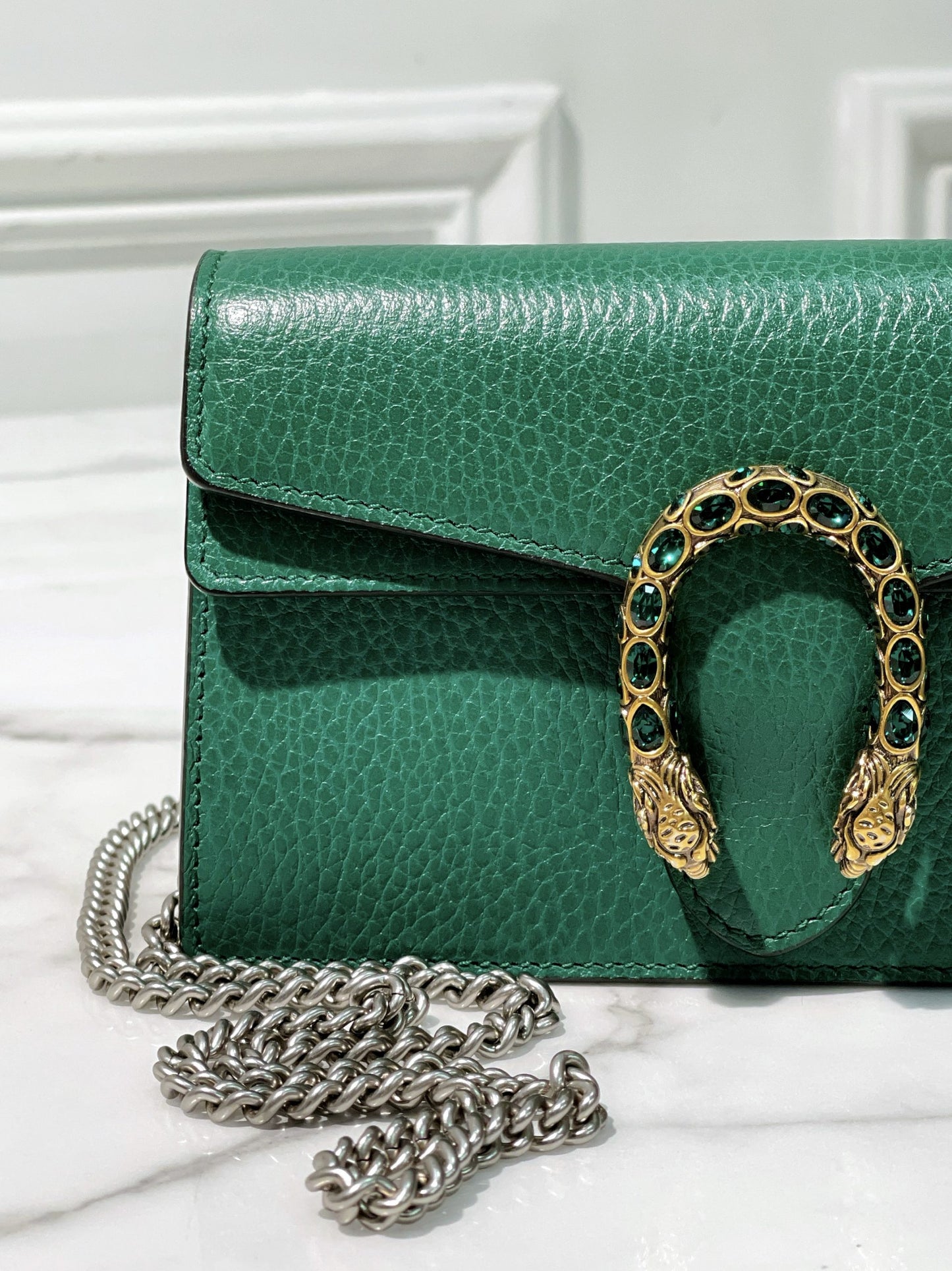GUCCI SUPERMINI DIONYSUS, Green/Silver