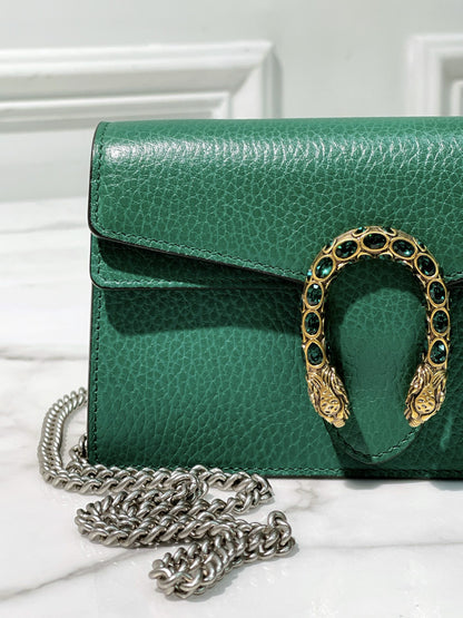 GUCCI SUPERMINI DIONYSUS, Green/Silver