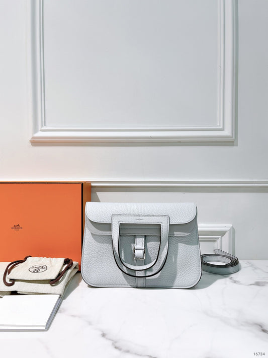 HERMES HALZAN 25, Bleu Pale/Silver