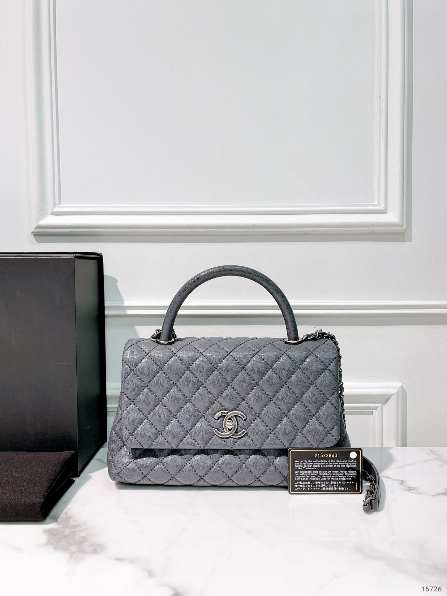 CHANEL COCO HANDLE, Gray/Silver