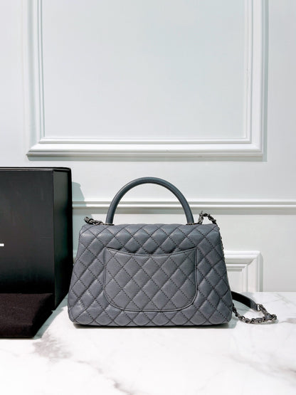CHANEL COCO HANDLE, Gray/Silver