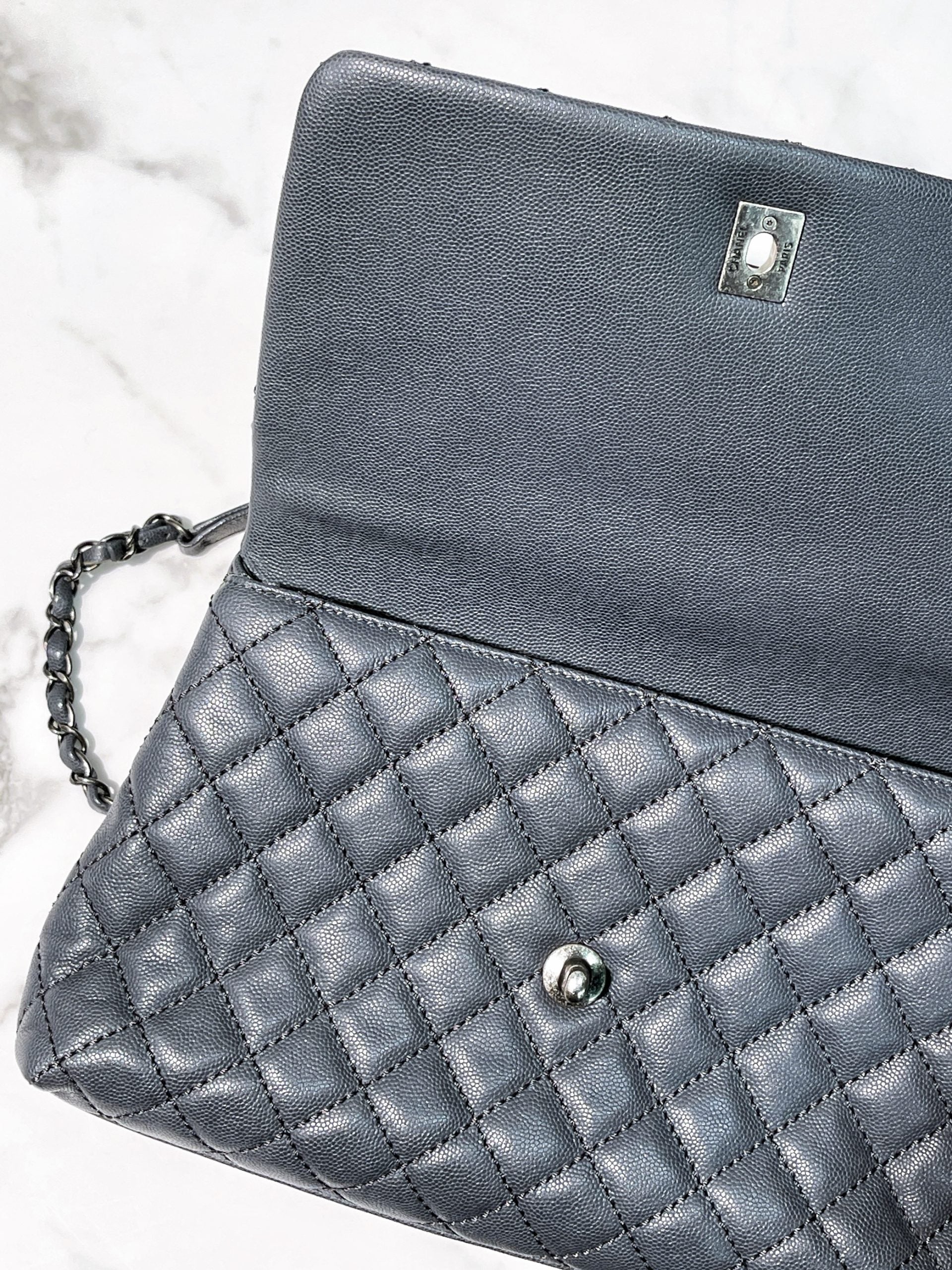 CHANEL COCO HANDLE, Gray/Silver