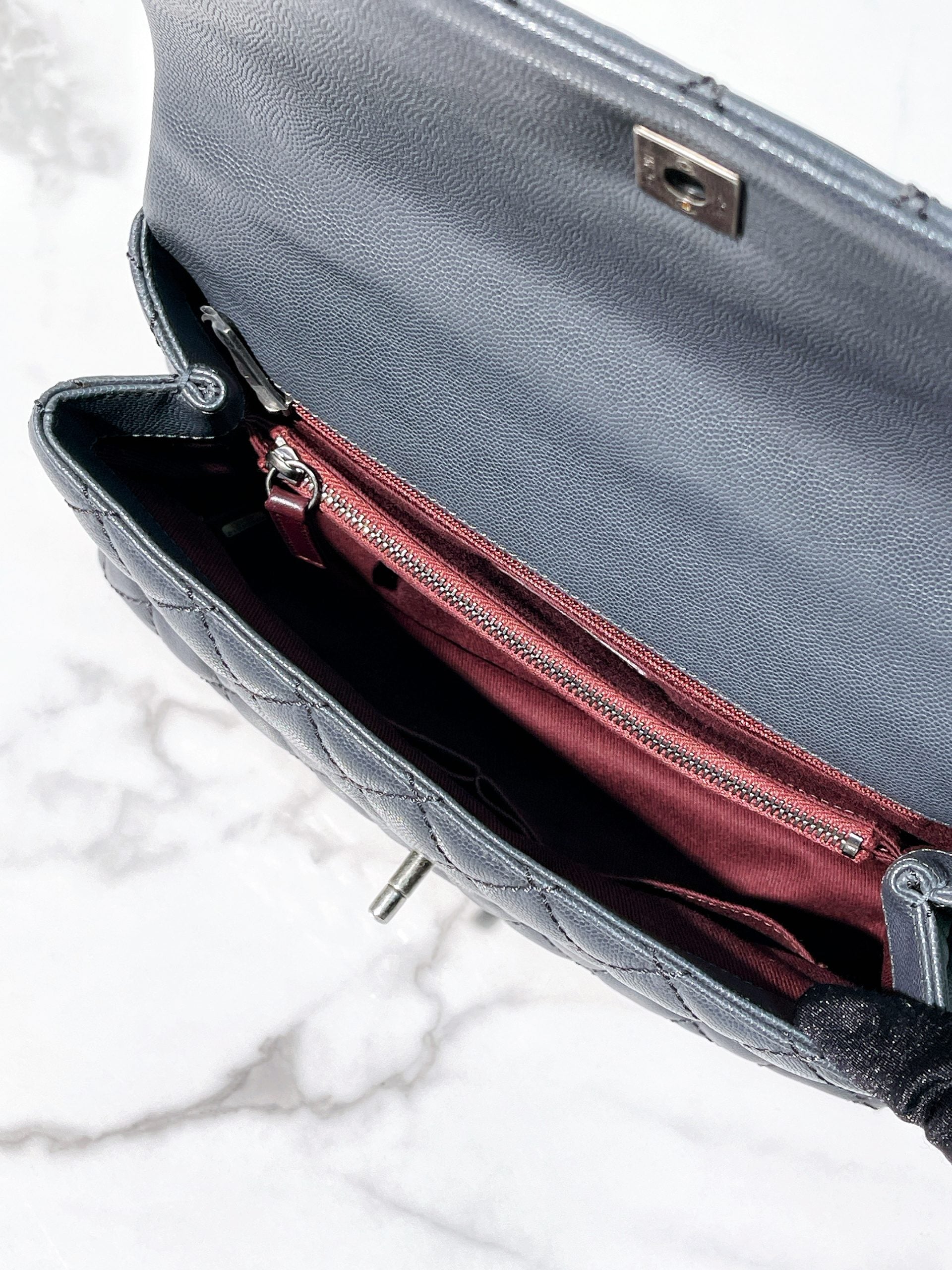 CHANEL COCO HANDLE, Gray/Silver