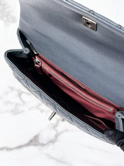 CHANEL COCO HANDLE, Gray/Silver