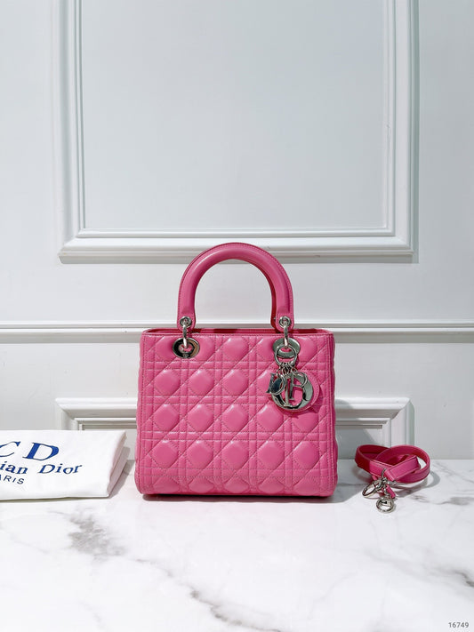 DIOR MEDIUM LADY DIOR, Pink/Silver